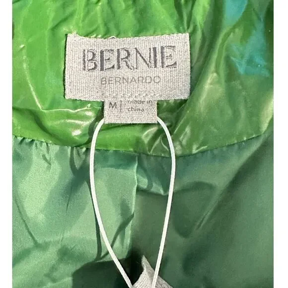 Bernie Bernardo Color Block Puffer Vest Green Black Women's Size Medium NWT - Picture 6 of 13